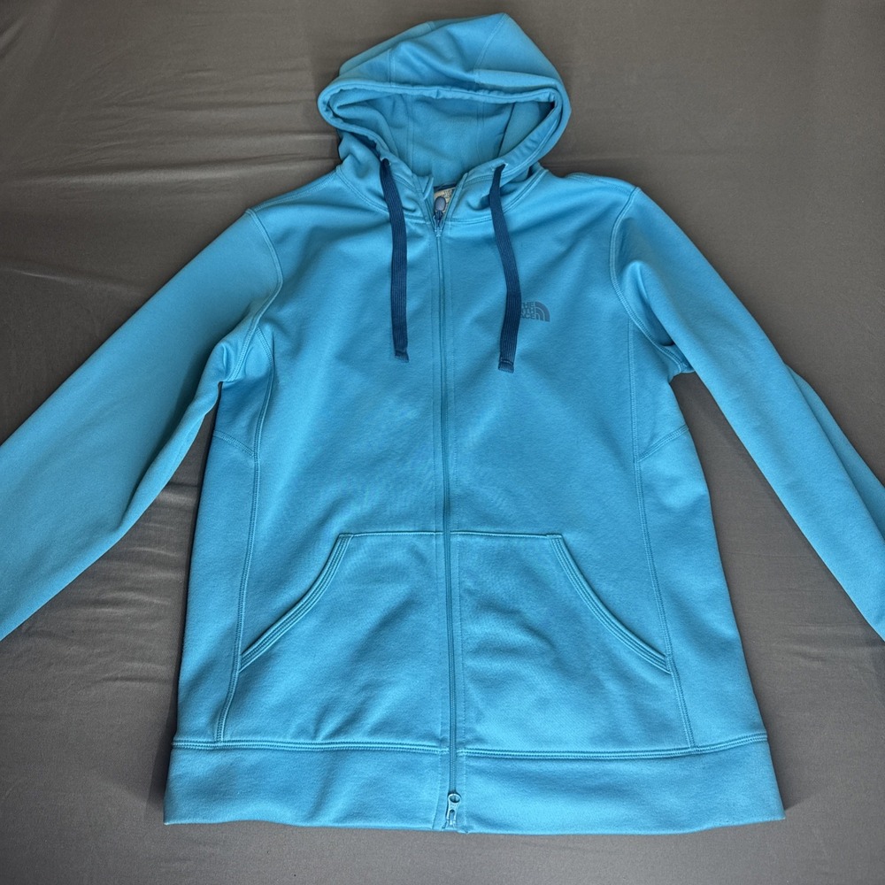 North Face Pullover Womens L Blue TKA 100 Micro-Fleece‎ Quarter Zip Soft Outdoor
